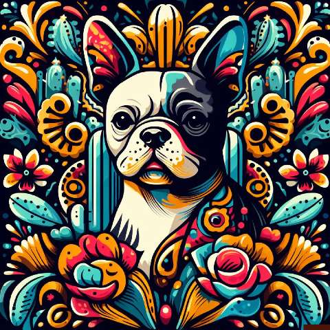 Preview for Colorful-french-bulldog-illustration-aiold-template-db8d2