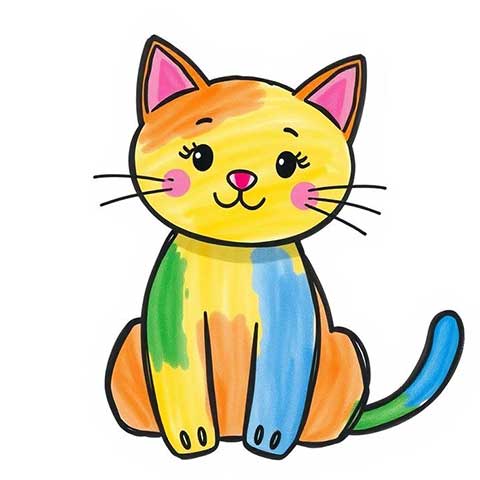 Preview for Colorful-cat-illustration-aistickerfeatured-template-91539