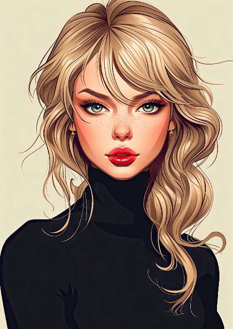 Preview for Blonde-woman-digital-portrait-celebrities-template-bed71