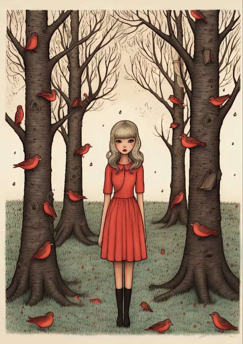 Preview for Woman-surrounded-by-red-birds-taylor-swift-template-03312