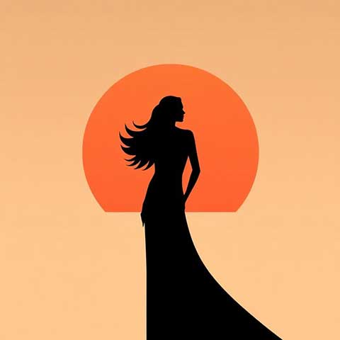 Preview for Silhouette-woman-sunset-aiartstyle-template-3177c