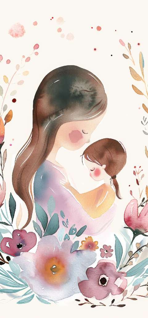 Preview for Mother-child-watercolor-art-mothers-day-template-ec899