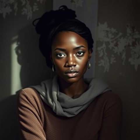 Preview for Woman-in-brown-top-with-gray-scarf-aiphotography-template-2acc3