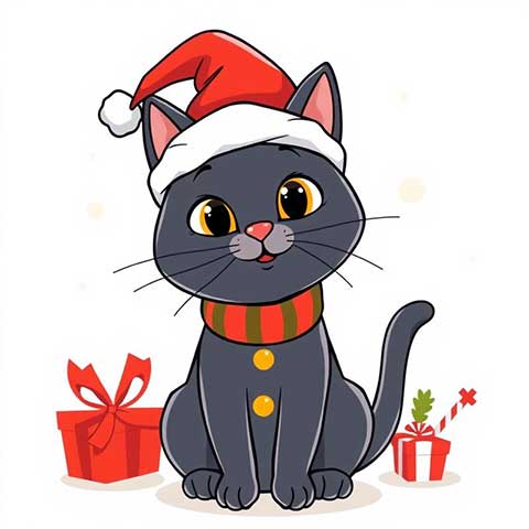 Preview for Christmas-black-cat-gifts-aistickerunique-template-accb9