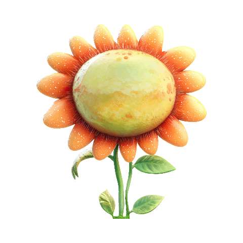 Preview for Digital-sunflower-illustration-character-monster-template-bb8b4