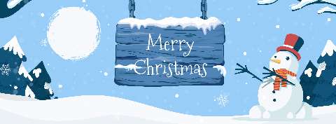 Preview for Merry-christmas-snowman-greeting-christmas-facebook-template-e67cf