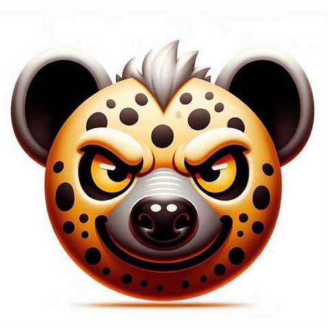 Preview for Cartoon-hyena-face-illustration-aiemojianimals-template-62869