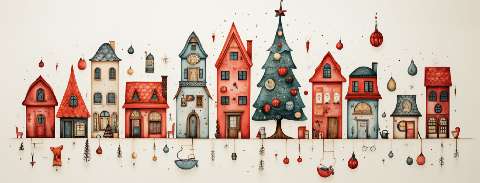 Preview for Whimsical-christmas-village-illustration-christmas-facebook-temp-1a26e