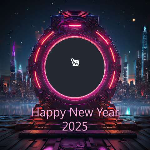 Preview for Happy-new-year-2025-futuristic-cityscape-template-f7103