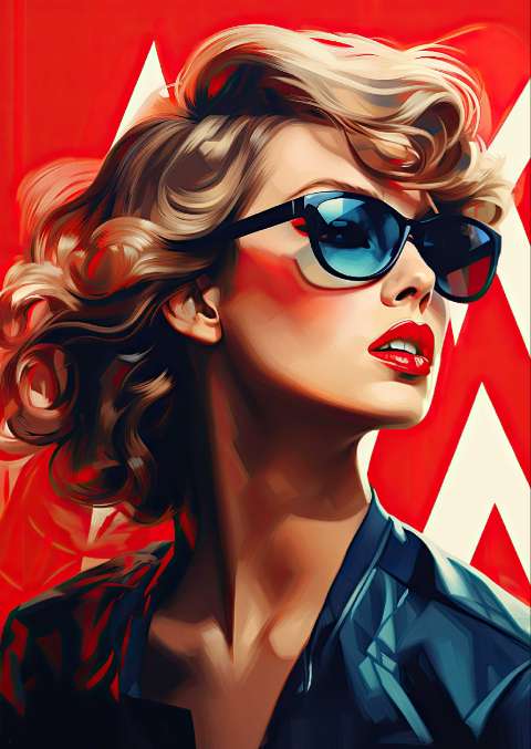 Preview for Pop-art-woman-sunglasses-taylor-swift-template-9b224