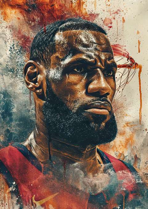 Preview for Lebron-james-artistic-portrait-celebrities-template-4fb01