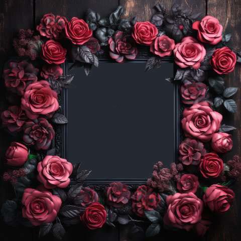 Preview for Dark-floral-frame-decor-colorful-frame-template-54c9b