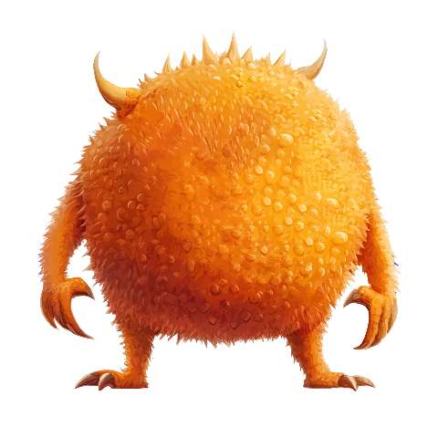 Preview for Orange-fuzzy-monster-illustration-colorful-monster-template-26dfa