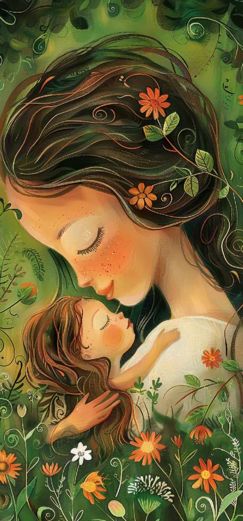 Preview for Mother And Child Nature Phone Wallpaper Template
