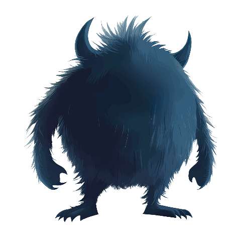 Preview for Blue-furry-monster-illustration-dark-monster-template-78465