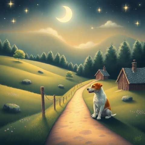 Preview for Peaceful-night-dog-pathway-aifeatured-template-fbbb7