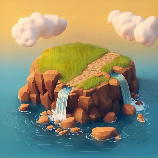 Preview for Serene-island-oasis-3d-art-sunset-tiny-template-3cc09
