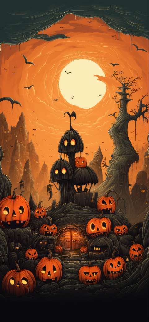 Preview for Halloween-haunted-house-illustration-halloween-phone-template-4b252