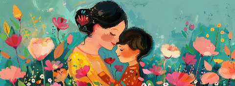 Preview for Mother And Child Floral Garden Cover Template