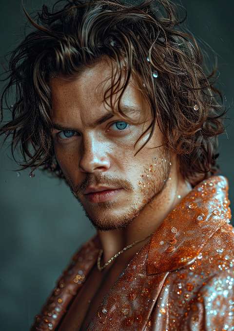 Preview for Man-with-wet-hair-and-orange-jacket-celebrities-template-68812