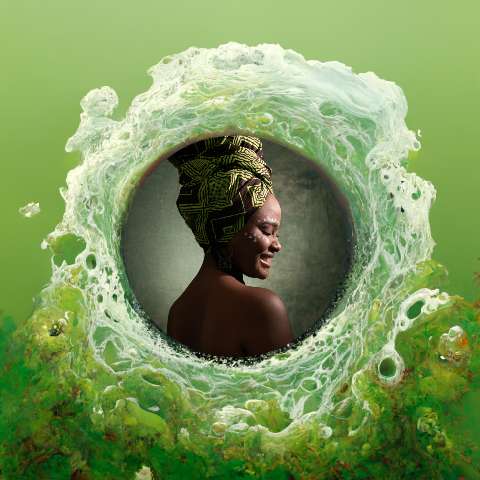Preview for Woman-in-headwrap-green-swirl-ai-image-template-cde86