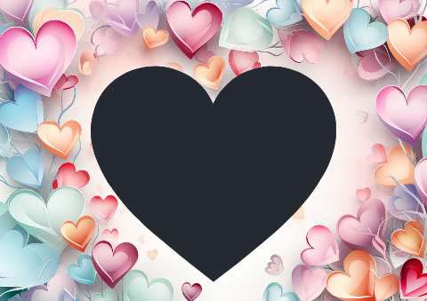 Preview for Heart-template-colorful-hearts-love-frame-13448