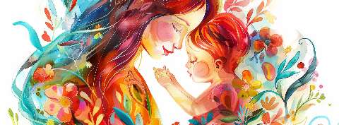 Preview for Mother And Child Watercolor Art Template