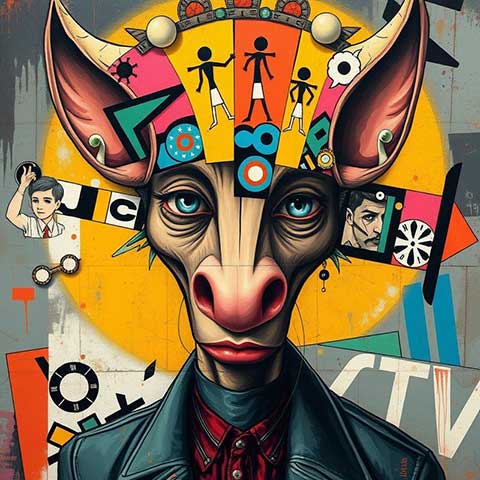 Preview for Surreal-anthropomorphic-donkey-art-aiartstyle-template-56344