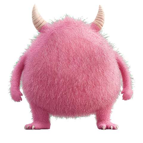 Preview for Pink-fluffy-monster-fuzzy-monster-template-a425e