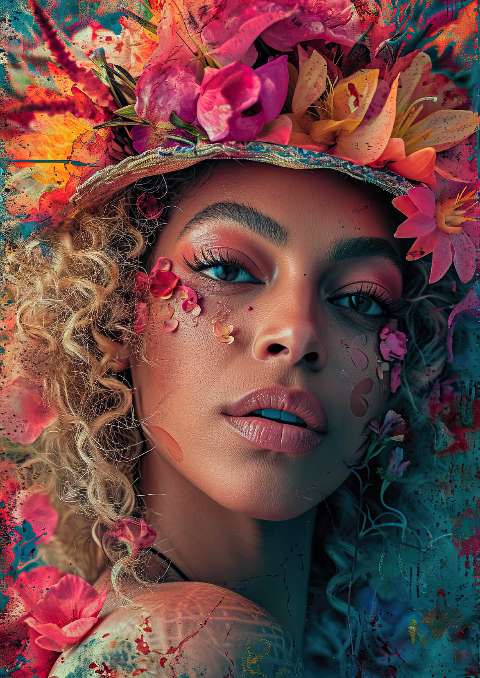 Preview for Floral-portrait-art-celebrities-template-f6d5e