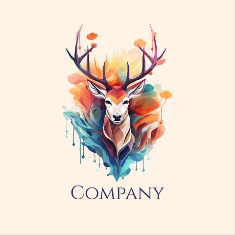 Preview for Vibrant-deer-logo-design-logo-animal-template-e3610