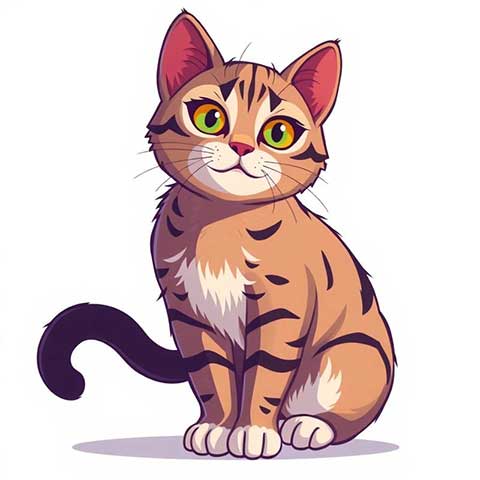 Preview for Cartoon-orange-tabby-cat-illustration-aistickerartstyle-template-148b1