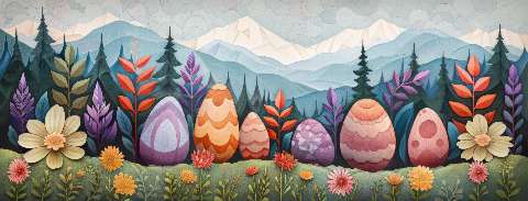 Preview for Easter Eggs In A Vibrant Landscape Template