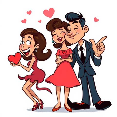 Preview for Cartoon-couple-illustration-aicartoon-template-93640
