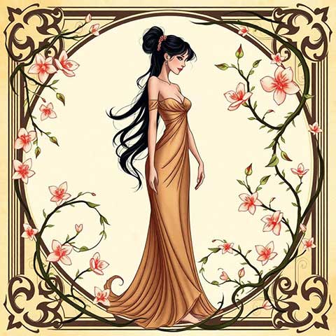 Preview for Elegant-woman-golden-gown-aiartstyle-template-aaf0b