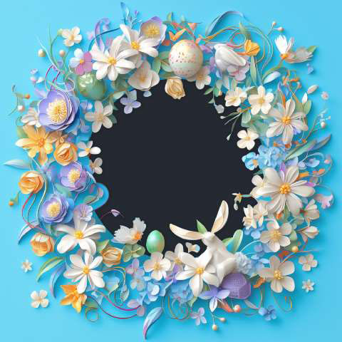 Preview for Easter-floral-wreath-design-easter-frame-template-88dcc