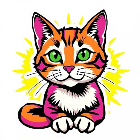 Preview for Colorful-cartoon-cat-illustration-aistickerartstyle-template-e865f