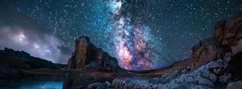 Preview for Milky Way Over Rocky Landscape Template