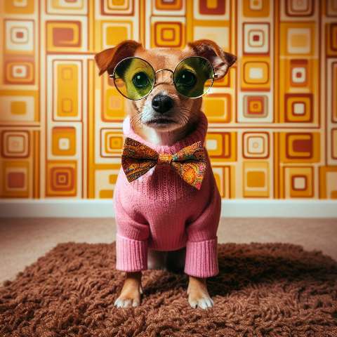 Preview for Stylish Dog In Retro Setting Template