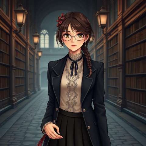 Preview for Mysterious-woman-library-aistylized-template-649ec