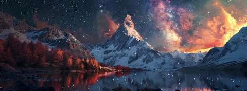 Preview for Starry Mountain Landscape Cover Template