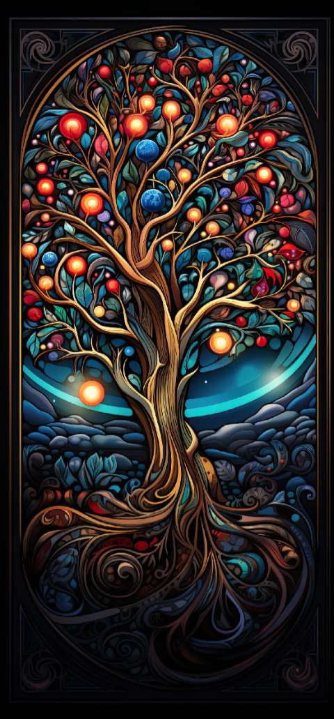 Preview for Stained-glass-tree-of-life-artwork-christmas-phone-template-15054