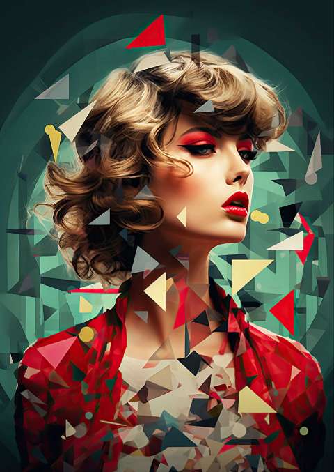 Preview for Geometric-portrait-art-taylor-swift-template-9885f