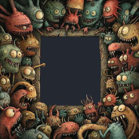 Preview for Cartoon-monsters-frame-monster-frame-template-fddb0