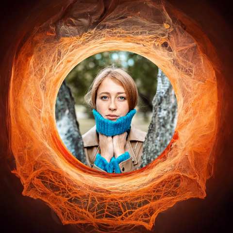 Preview for Woman-in-winter-attire-ai-image-template-38f23