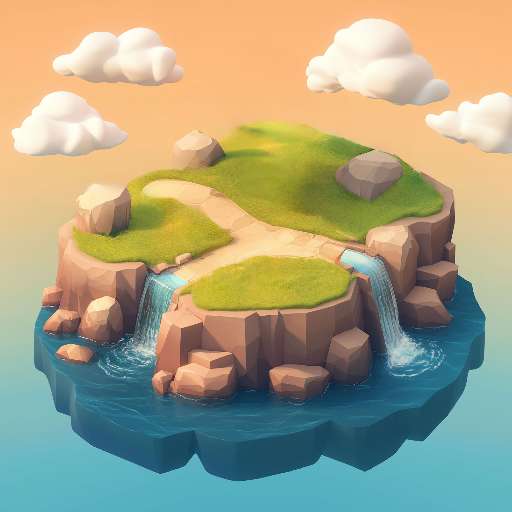Preview for Serene-island-oasis-3d-art-sunset-tiny-template-07b8e