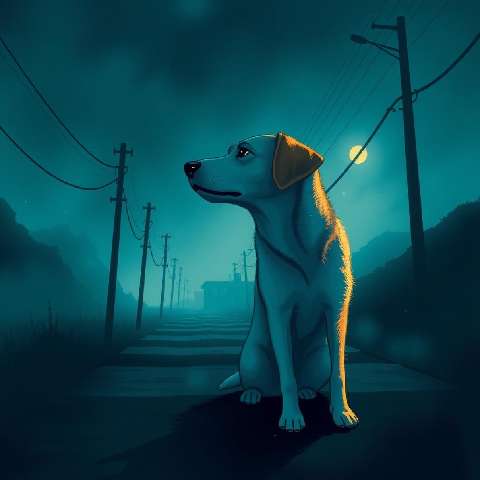 Preview for Lonely-dog-at-night-aiunique-template-59f00
