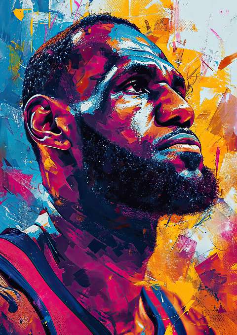 Preview for Lebron-james-vibrant-portrait-celebrities-template-b1b5b