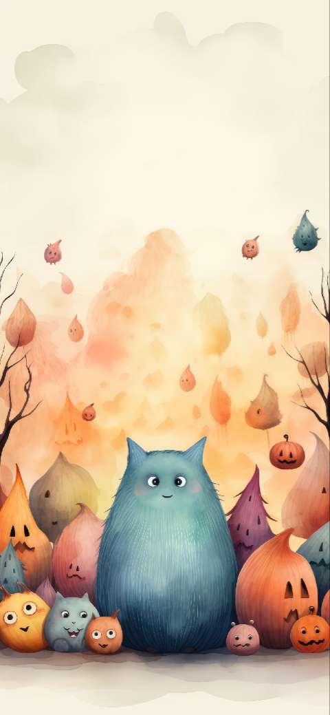Preview for Halloween-monsters-illustration-halloween-phone-template-28a10