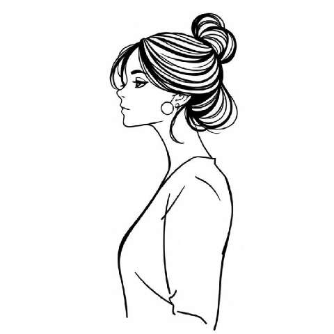 Preview for Woman-profile-line-art-aicartoon-template-7ebc7